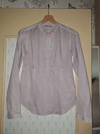 Chemise femme 3 suisses 36 bordeaux grise blanche 1 micro tache à peine visible