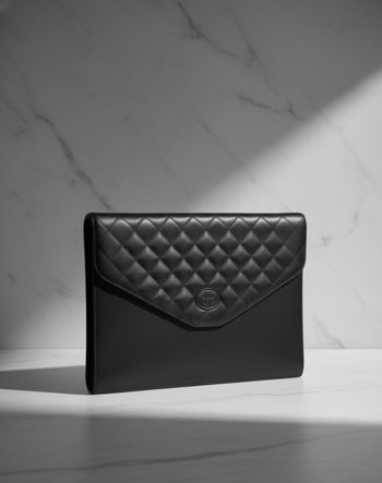 Chic Rétro ! Pochette Matelassé Noir - État Magnifique