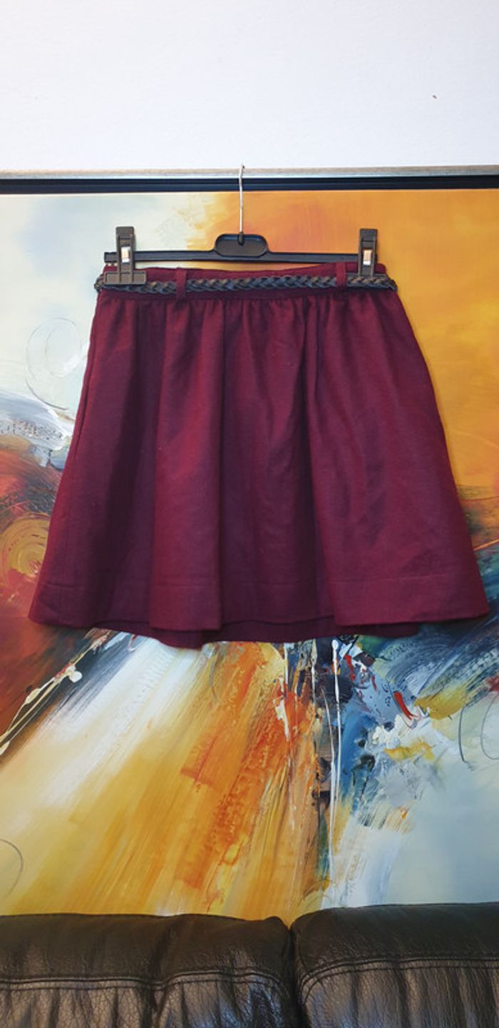 Jupe evasée taille 12 ans réglables , cognac - photo numéro 5