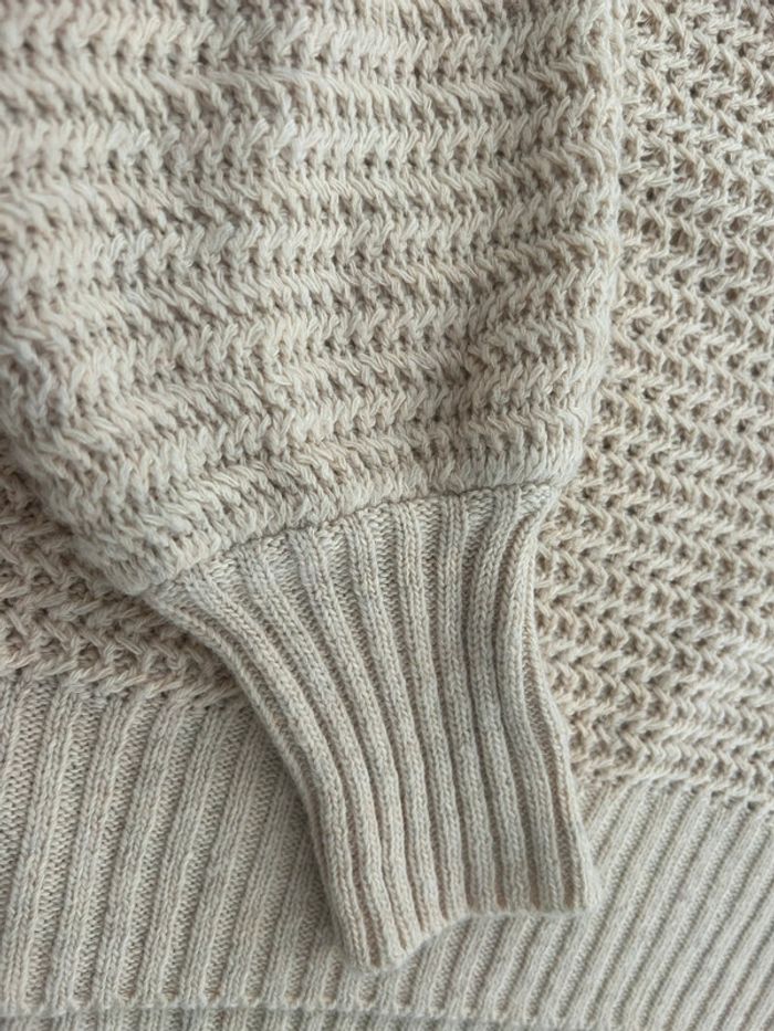 Pull grosse maille beige marron clair TU - photo numéro 7