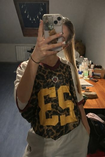 Maillot oversize léopard - style football US – vintage streetwear
