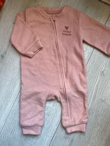 Surpyjama / Combinaison polaire Kiabi - Vieux Rose - 3 mois
