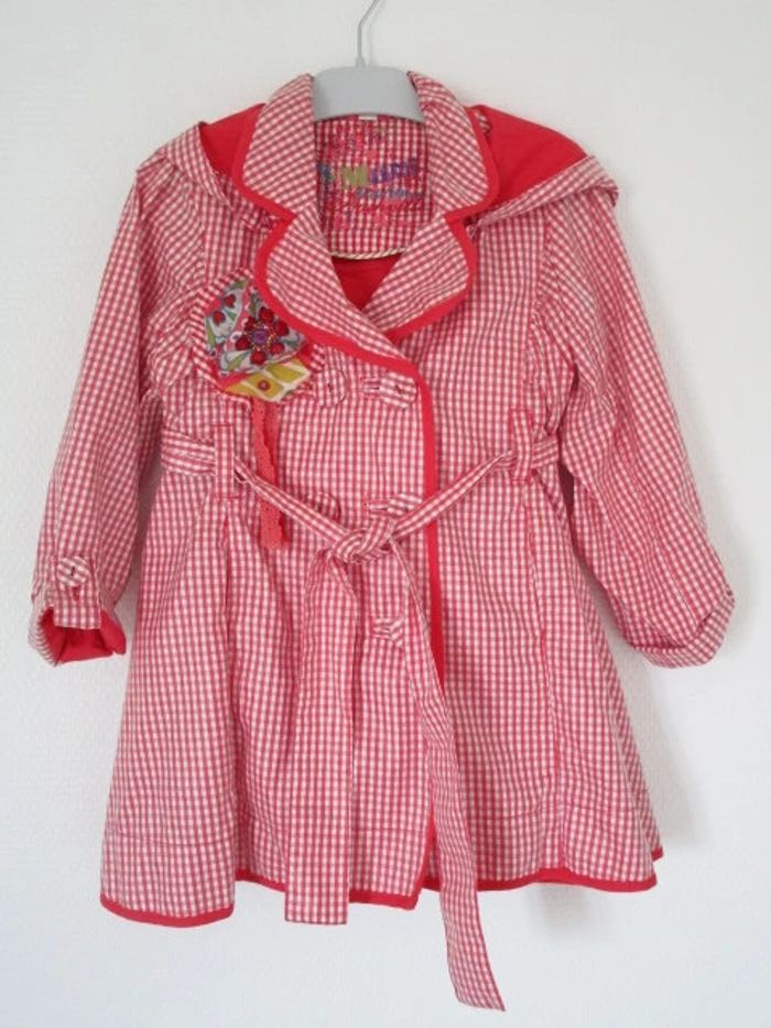 Imperméable vichy rouge Marèse 23 mois TBE - photo numéro 2