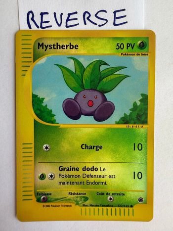 Carte Pokémon Mystherbe Reverse 122/165 Expédition FR usée