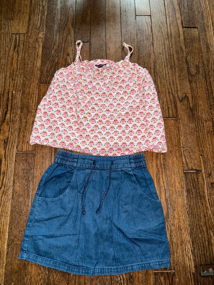 Débardeur sergent major et jupe Monoprix 5 ans