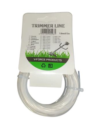 Fil de débroussailleuse nylon blanc 1.6mm × 15m Neuf
