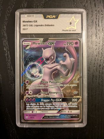 Pokémon carte Mewtwo Gx légendes brillantes gradée PCA 9
