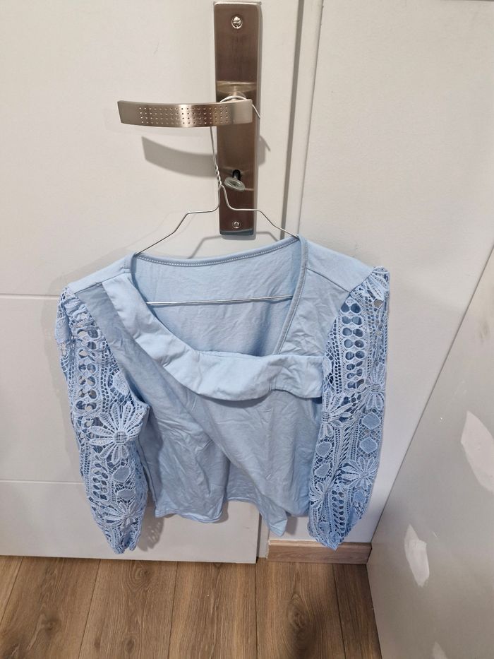 Tee-shirt manche longue bleu
