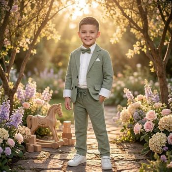 Costume Garçon 7 Ans Chic 4 Pièces – Idée Cadeau Anniversaire Baptême