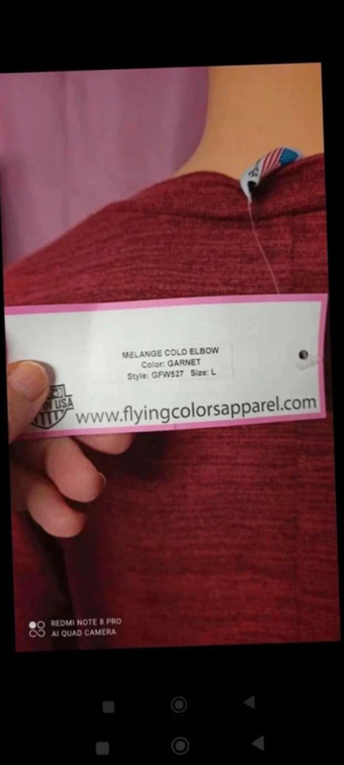 Tee shirt top Bordeaux ouverture manche taille l - photo numéro 8