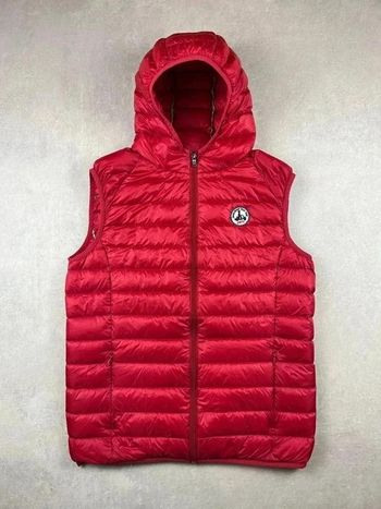 Doudoune JOTT sans manche à capuche PATT / Gilet puffer matelassé hiver full zip rouge Taille M #211