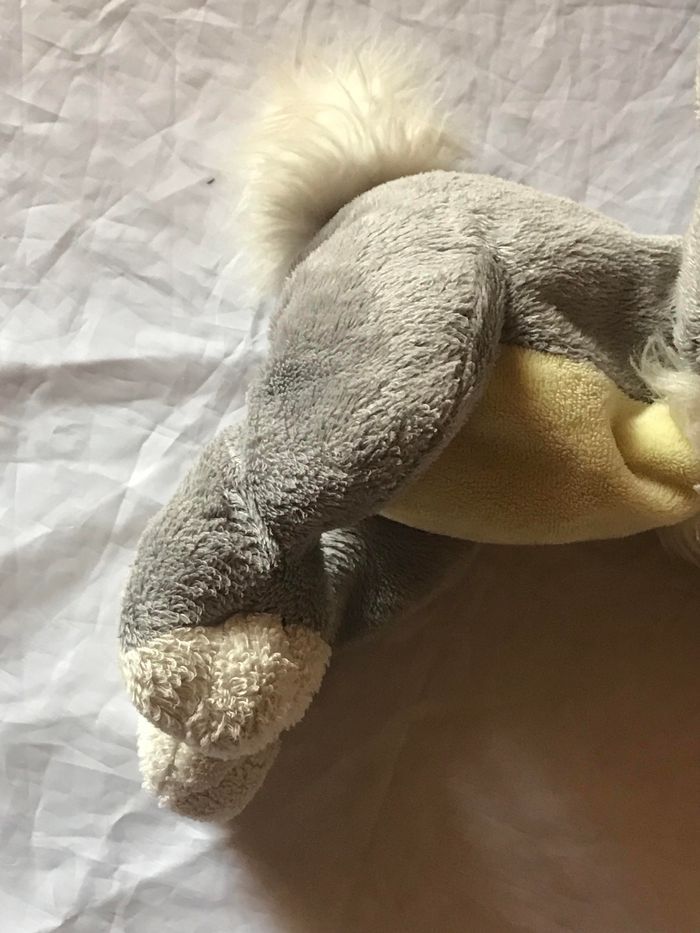 Petit Lapin Gris Saut Bouche Ouverte Animal Faune Peluche Petits Enfants Bébés - photo numéro 4