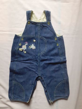 Salopette  bleue motif animaux