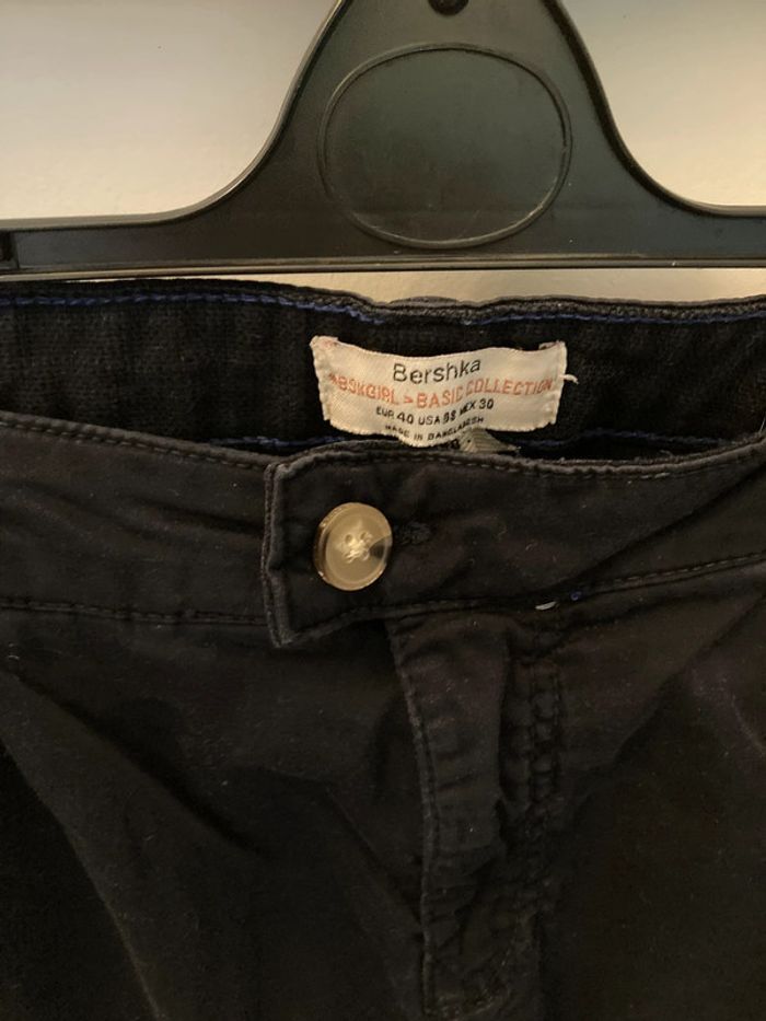 Pantalon chino bleu marine Bershka taille L - photo numéro 4