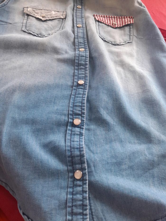 Chemise sans manche imprimé effet jean Chi Ole denim architect - photo numéro 13