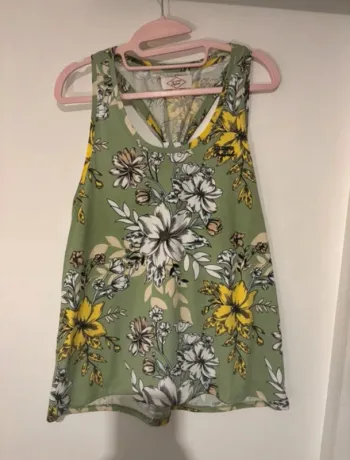 Débardeur fleuri Lee Cooper vert XL neuf