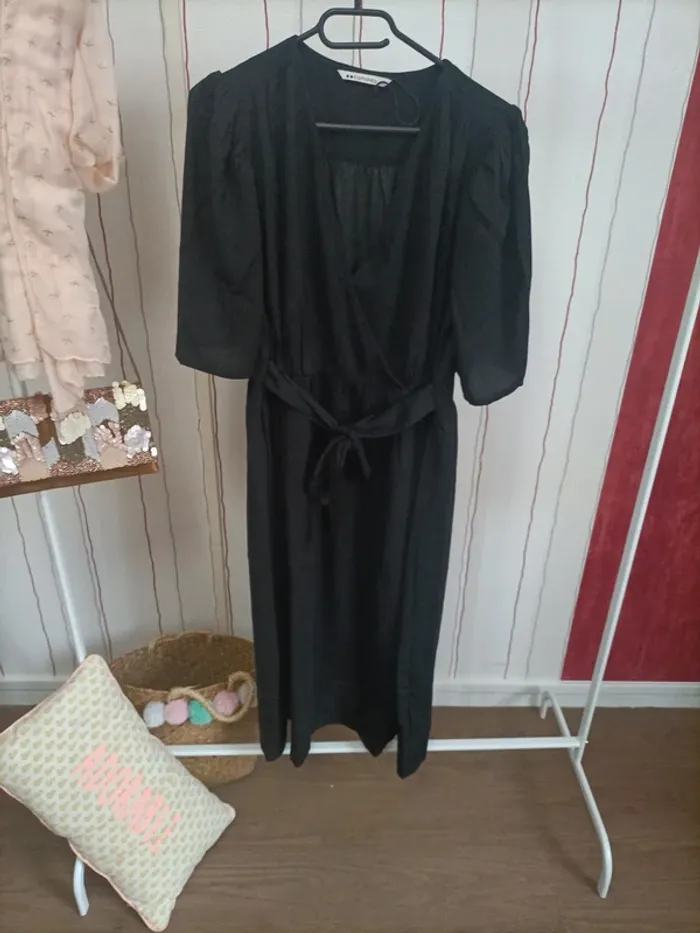 Joli robe mi longue noir Camaïeu 40 - photo numéro 2