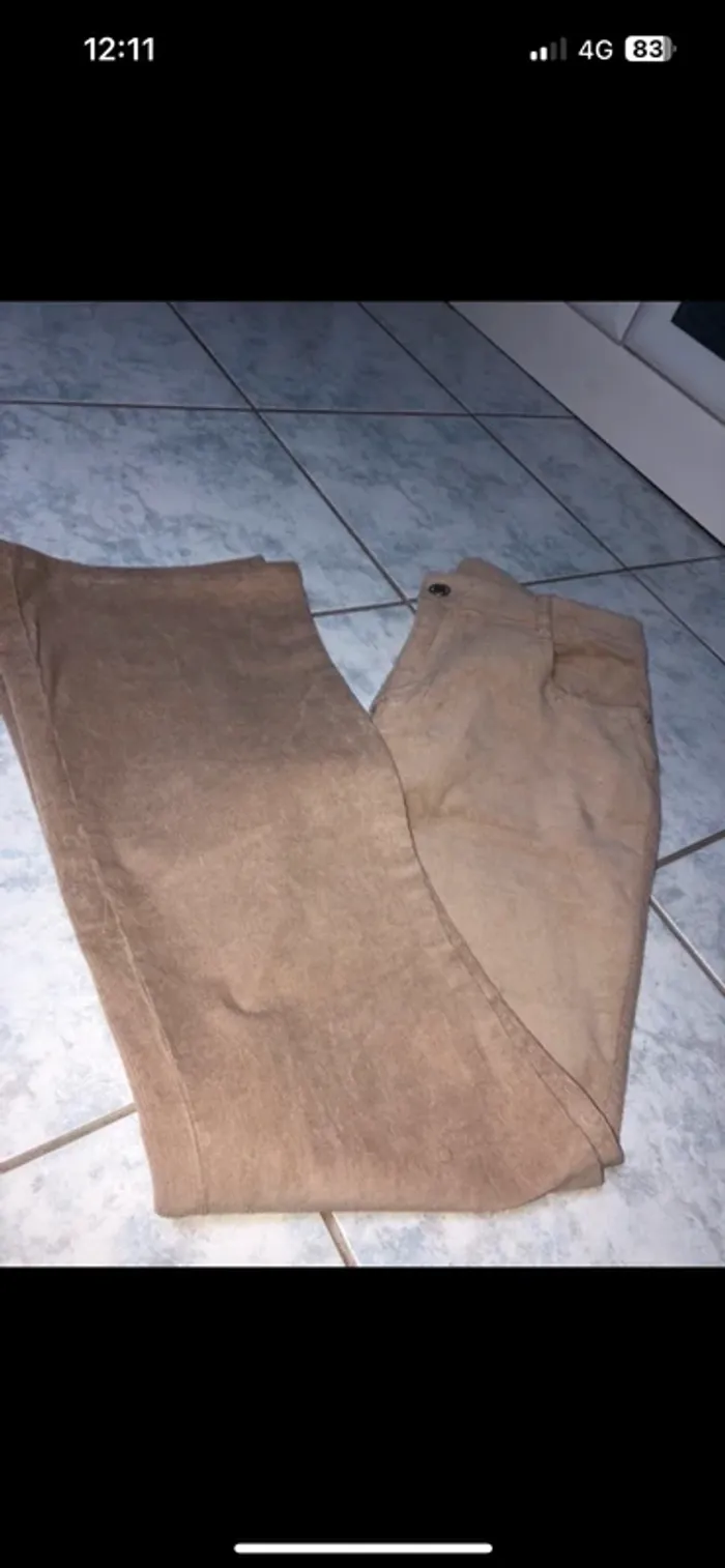jeans velours flare pimkie beige marron - photo numéro 6