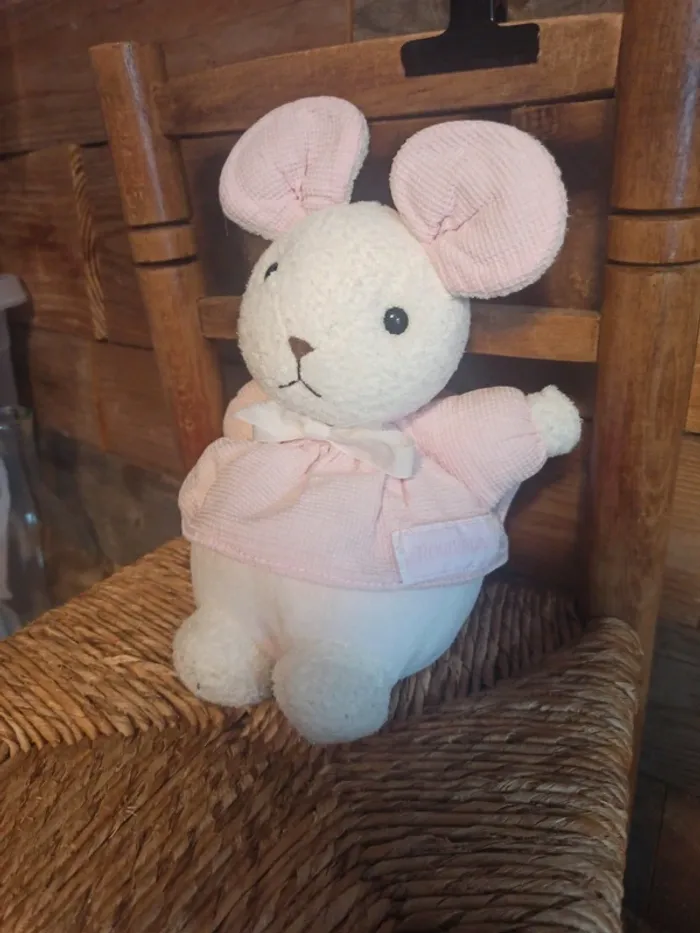 Peluche souris hochet Nounours vintage tbe - photo numéro 5