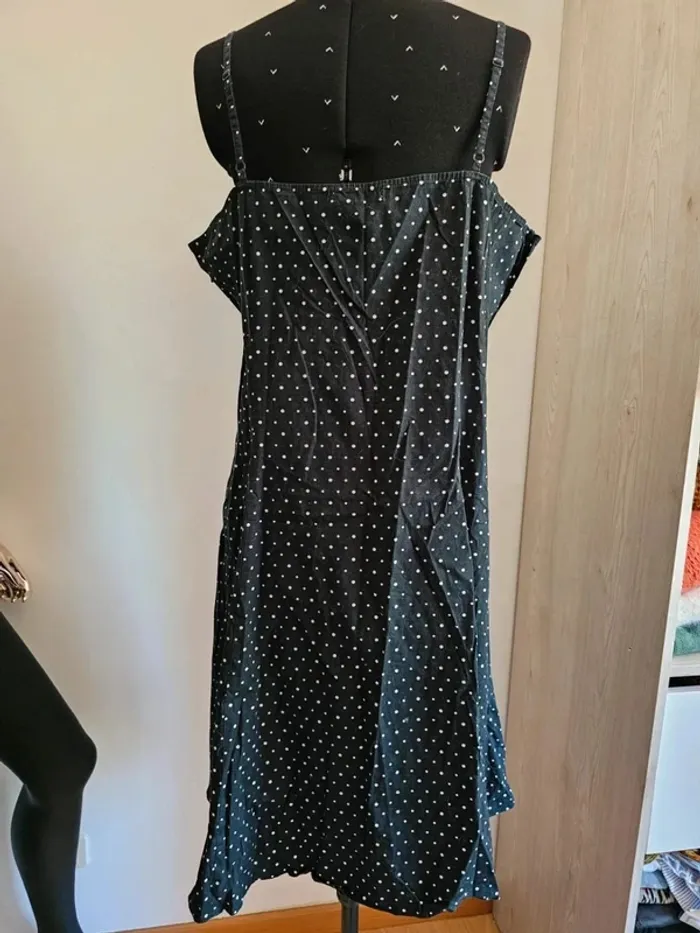 Robe noire à pois blancs Yessica – Taille 48 / 4XL – Style rétro chic - photo numéro 2