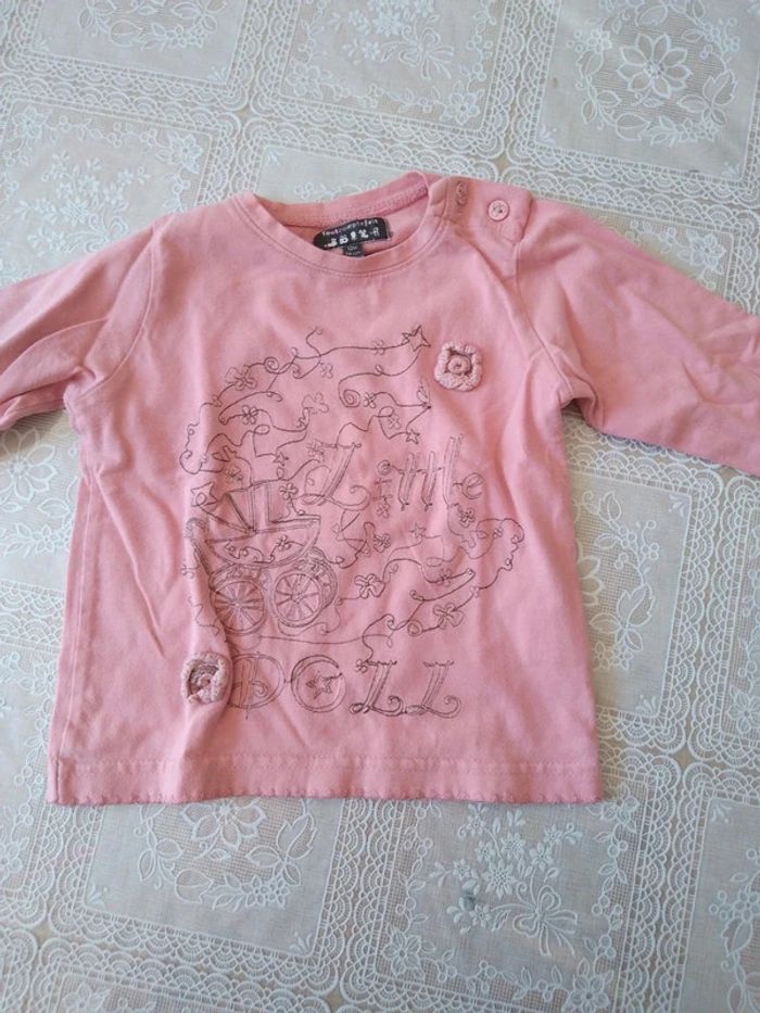 Tee-shirt rose Little Doll 12 mois