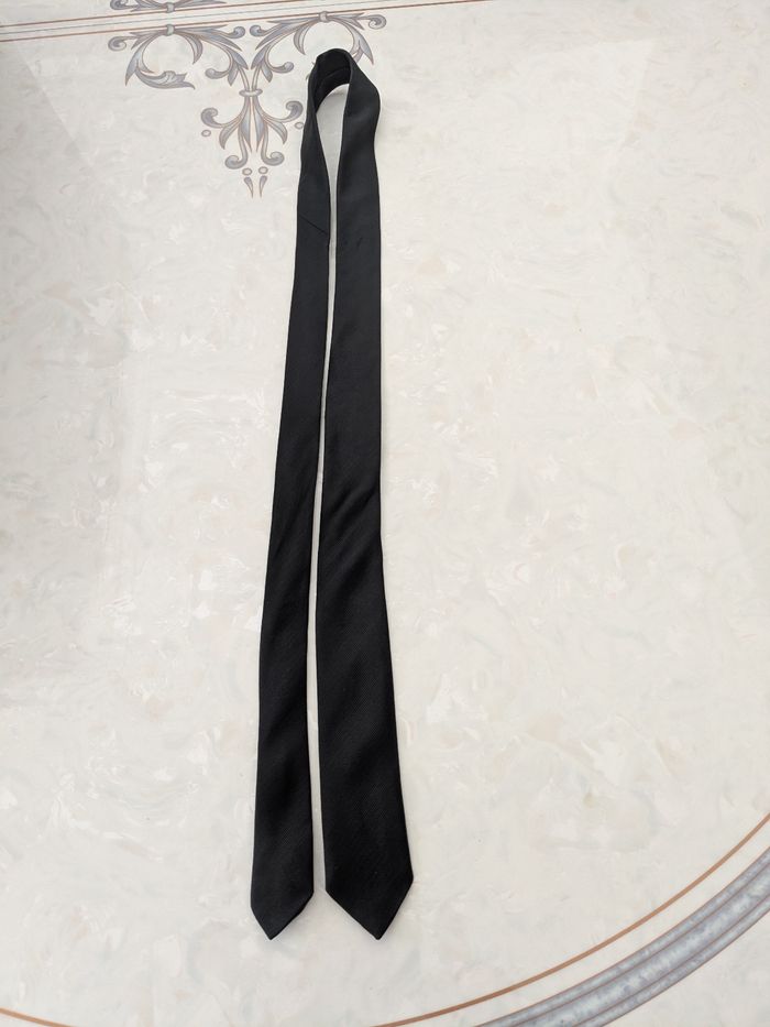 Cravate noir slim. Taille 115 cm - photo numéro 4