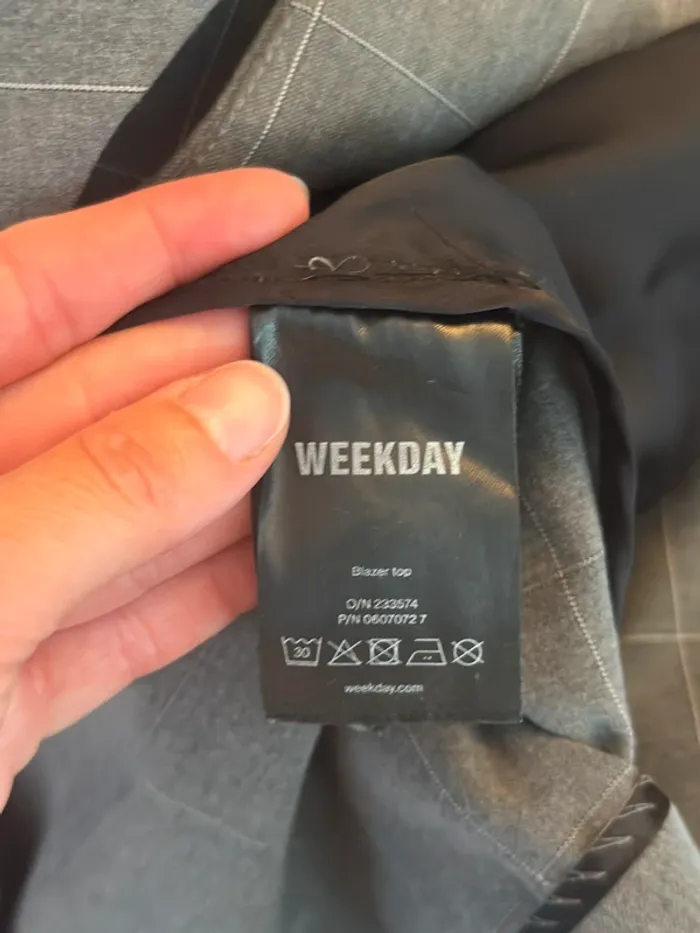 Veste blazer oversize gris à carreaux Weekday – Taille 38 - photo numéro 9