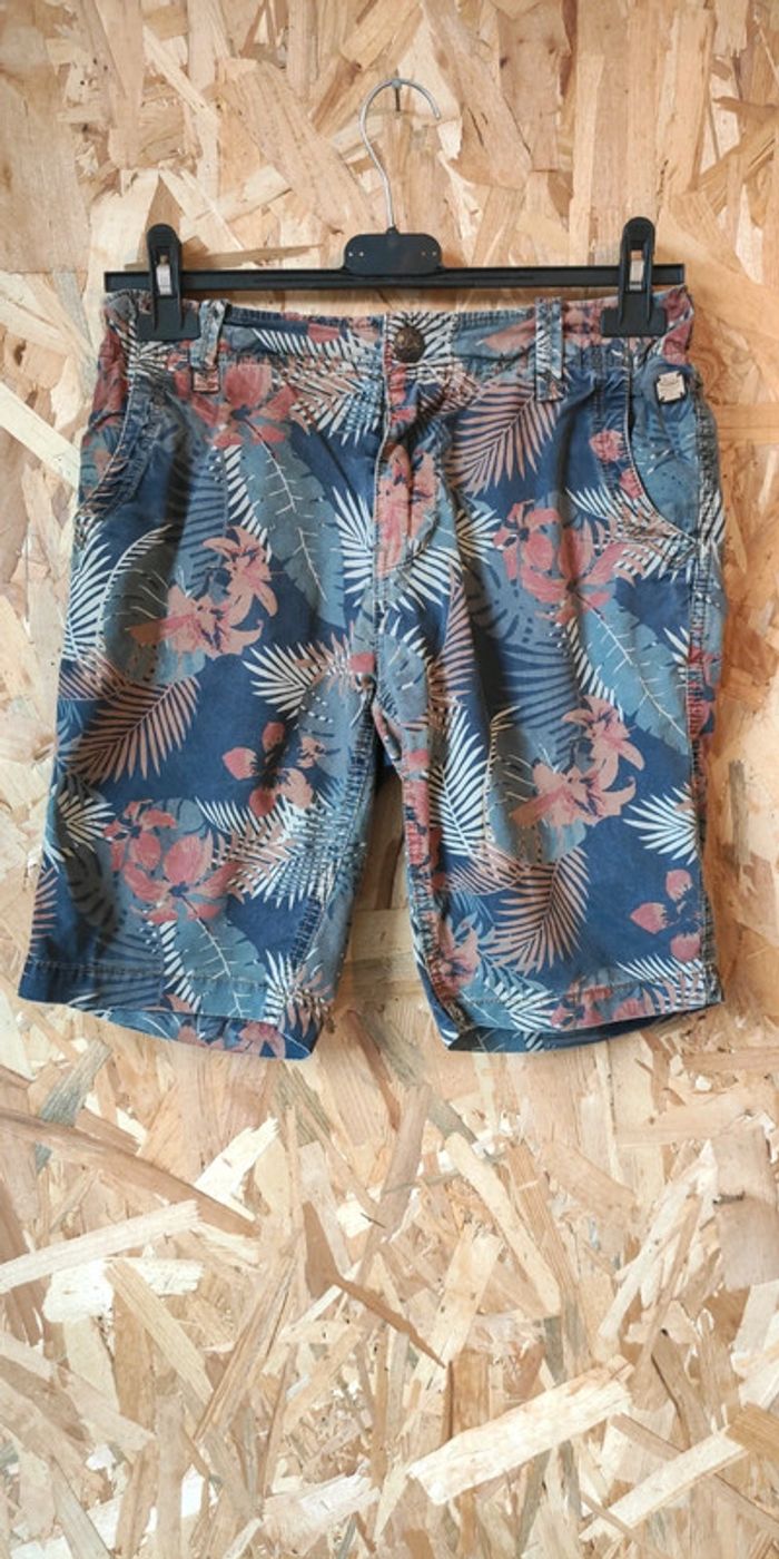 Short kaki fleurs