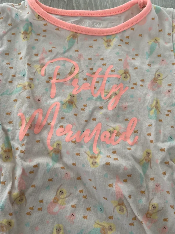 Pyjama été fille short t shirt sirene 4 ans - photo numéro 2