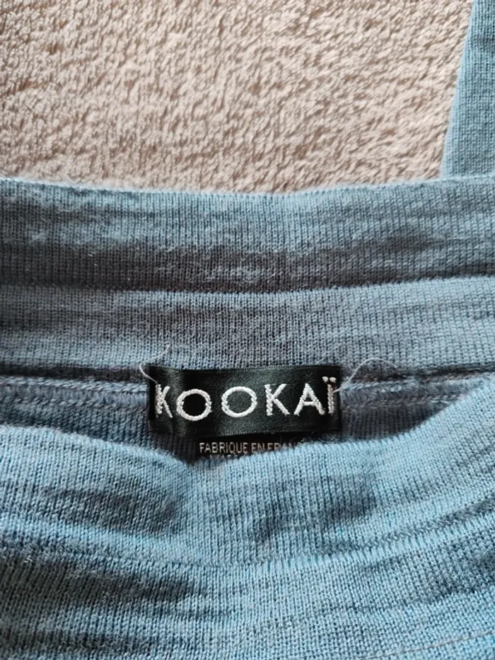 Kookaï Pantalon Slim Maille Laine T36 – bleu - photo numéro 4