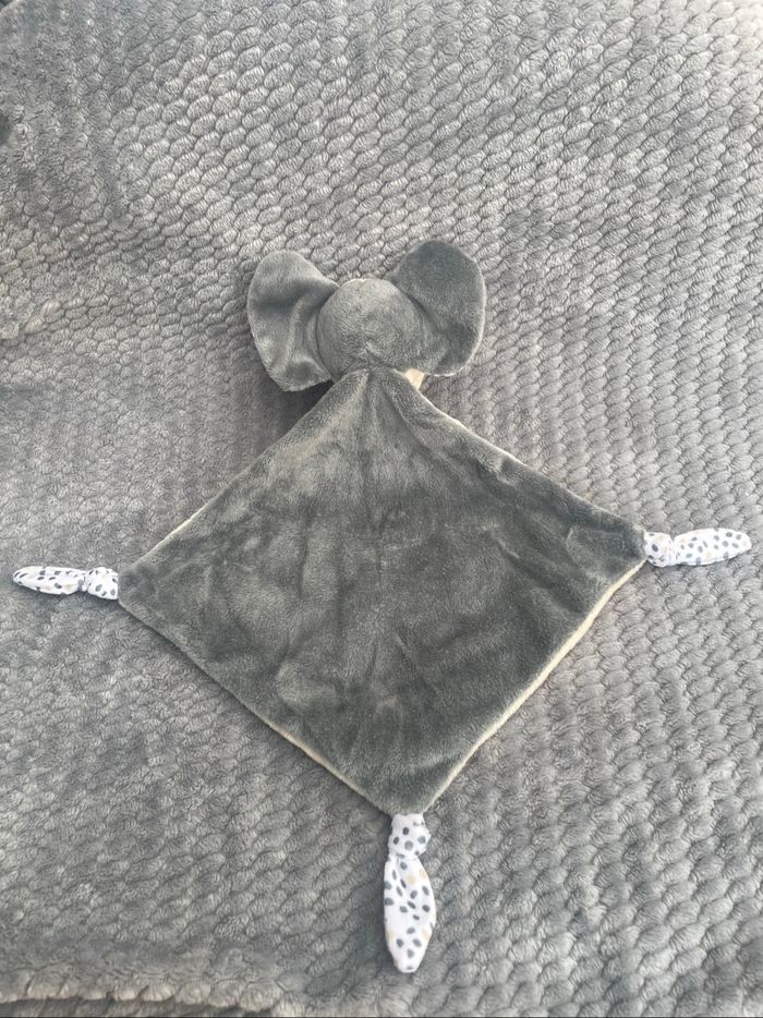 Doudou plat losange Éléphant Beige gris pois Envie de Fraise - photo numéro 2
