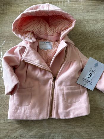 Manteau rose Vertbaudet t.9m