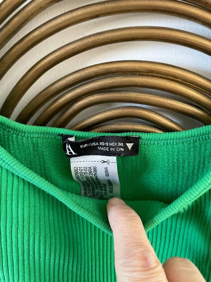 Crop top côtelé Zara TXS - photo numéro 2