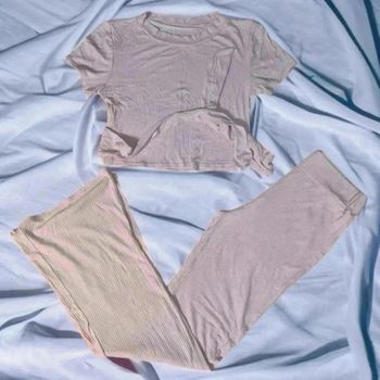 Ensemble 2 pieces rose taille unique
