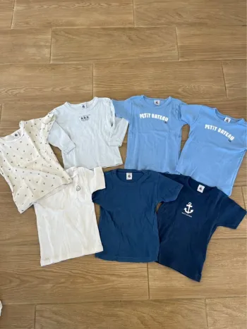 Lot petit bateau 7 tricots de peau
