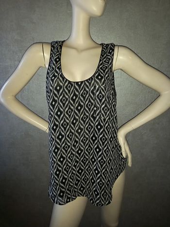 débardeur noir et blanc à motifs pimkie taille 42