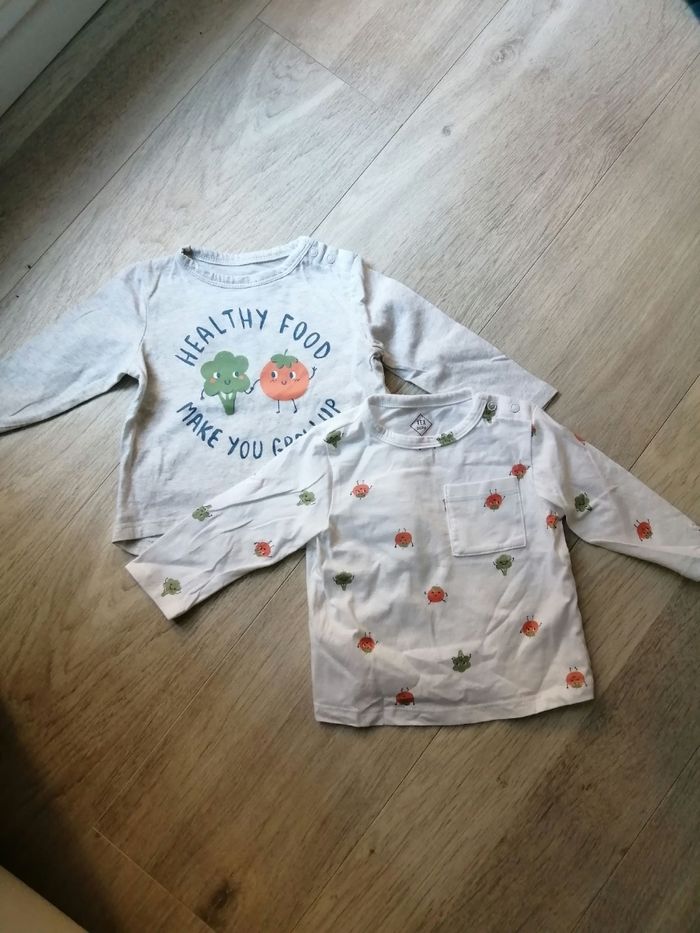 Lot 2 t-shirt manche longue 9 mois