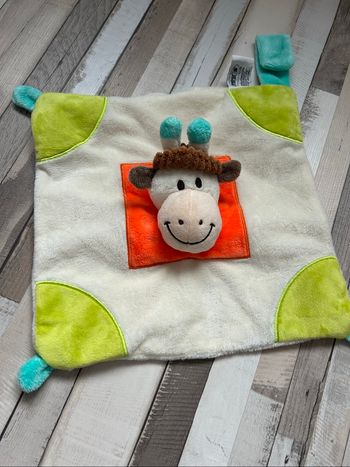 Doudou plat vache avec attache