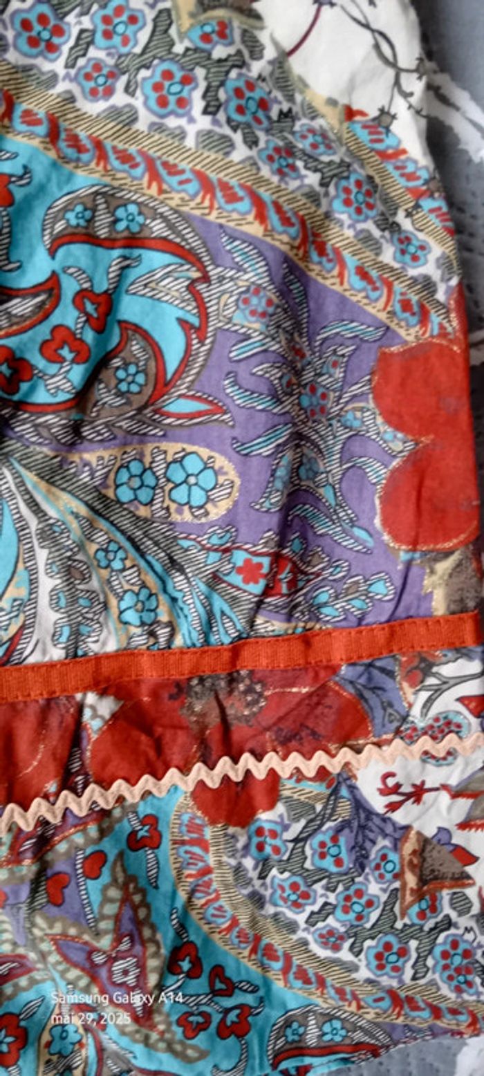 Tunique longue fines bretelles motif floral avec paillettes bordeaux femme 38/40 promod - photo numéro 13