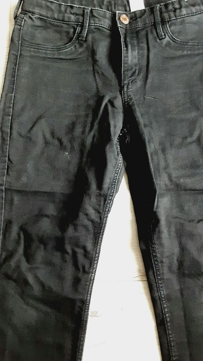 Vêtement mixte garçon fille pantalon jean noir skinny fit et denim 12 ans - photo numéro 2