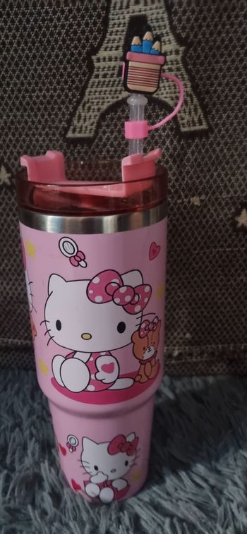 Grande gourde Hello Kitty avec paille