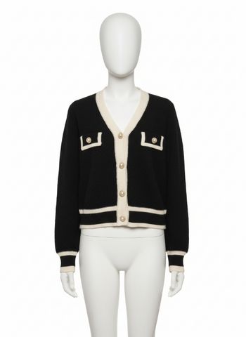 Cardigan Noir & Blanc créme