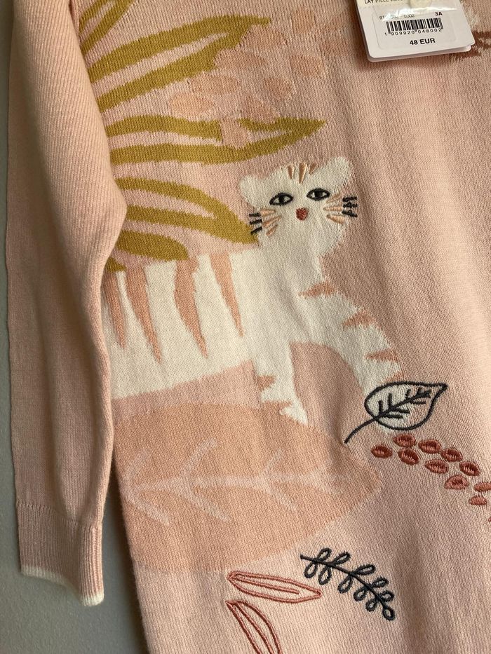 Robe pull fille 3 ans (98 cm) Absorba – Motif chat, neuve avec étiquette - photo numéro 3