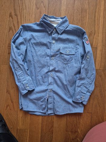 Vertbaudet chemise bleu taille 4 ans
