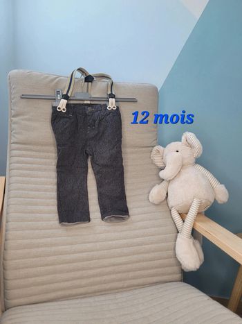 Pantalon bretelles 12 mois