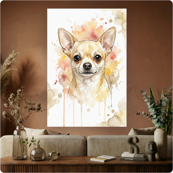 Affiche murale "Chihuahua" aquarelle artistique poster déco chien moderne A3 Sans cadre