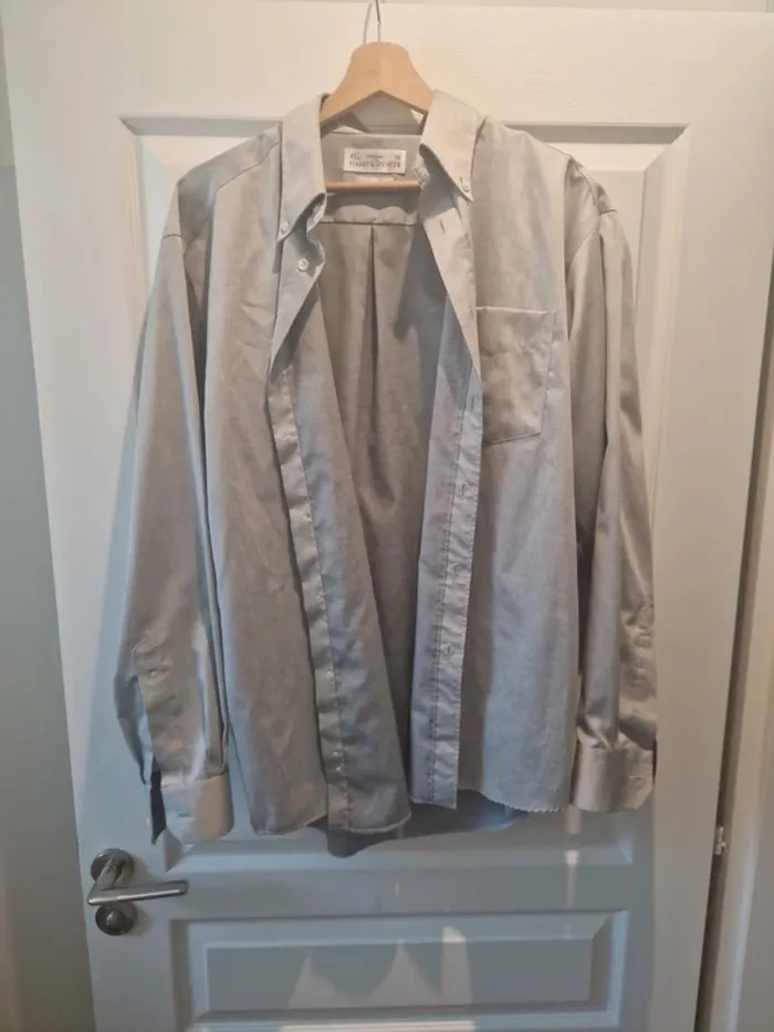 Chemise grise marks and spencer taille l tres bon etat coton