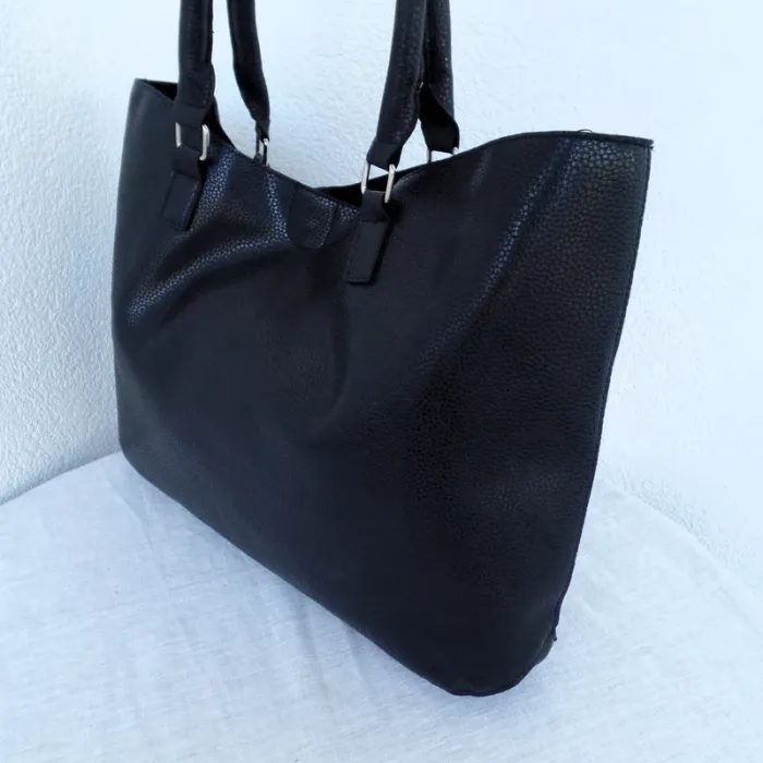Sac style fourre-tou "cabas"_noir - photo numéro 3