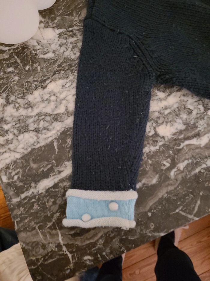 Gilet 3 pommes bleu t.9 mois 71 cm - photo numéro 6