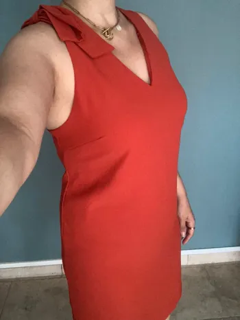 Robe Rouge Droite Chic Mango M
